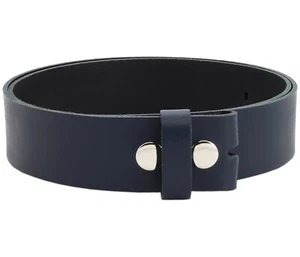 Echt Ledergürtel 4 cm ohne Schnalle Wechselgürtel Leder Gürtel Dunkel Blau Belt - Bild 1 von 4