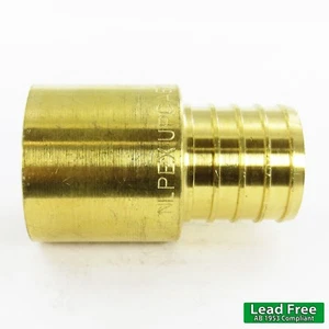 1" Male Sweat x 1" PEX LEAD FREE Brass PEX Fittings AB1953 No Lead Compliant - Picture 1 of 2