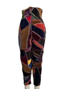One-of-a-Kind Patchwork Velvet & Corduroy Pants – Handmade Crazy Quilt Pants MED - Picture 1 of 10