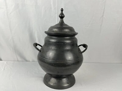 Etain ancien, important pot couvert soupière fin XIXème - Photo 1/4