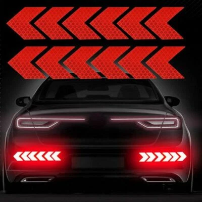 10x Red Reflective Arrow Sign Tape Safety Warning Car Stickers Decal Accessories - Image 1 of 4