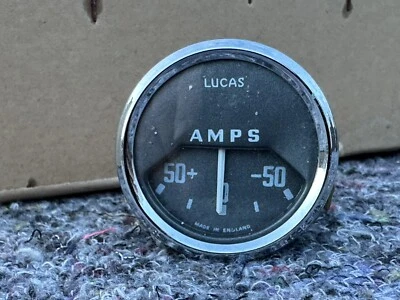 VINTAGE LUCAS AMMETER AMP GAUGE 50 AMP Mini Land Rover Jaguar MG Triumph NOS - Image 1 of 4