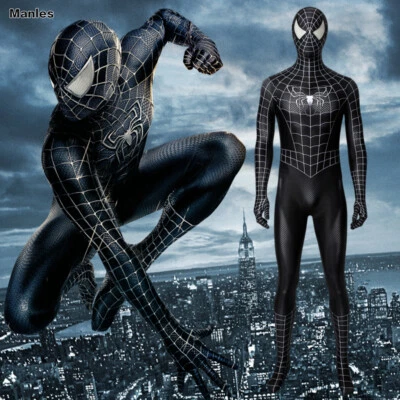 The Amazing Spider-Man 3 Black Raimi Spider-Man Cosplay Costume Adult & Kid Suit - Image 1 of 4