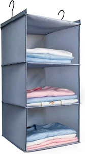 Hanging Closet Organizer and Storage 3-Shelf, Easy Mount Foldable Hanging Closet - Picture 1 of 12