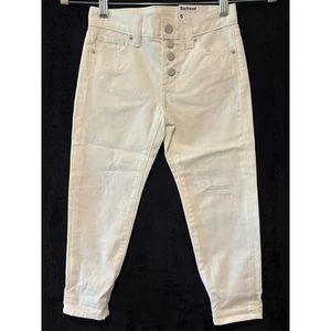 Old Navy Boyfriend Distressed Button Fly White Jeans - Size 5 - Picture 1 of 6