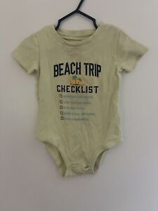 Carter’s Baby Boys Beach Trip Checklist Cotton Short Sleeve Bodysuit Lime 18 M