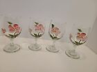 Vintage Set Of 4 Franciscan Desert Rose Wine Water Stemmed Glasses Goblets Bar