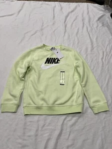 NEW Nike Crewneck Sweatshirt Neon Green Youth Kids Size Medium FJ9416-303 NIKE - Picture 1 of 4