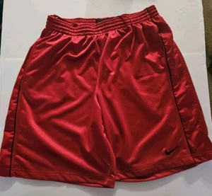 Y2K Nike Basketball Dazzle Shiny Silky Shorts Mens XL Red 10" Inseam - Picture 1 of 7