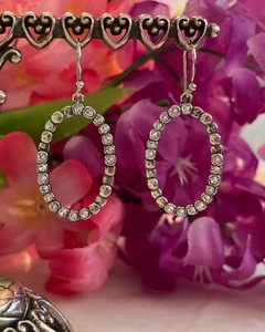 Pendientes llamativos Silpada de plata de ley 925 cristal de Swarovski OVALADO BRILLO - Imagen 1 de 8
