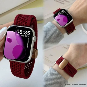 Bracelet nylon fermoir magnétique pour Apple Watch série 10 9 8 7 6 Ultra 2/1 49 mm - Photo 1 sur 16