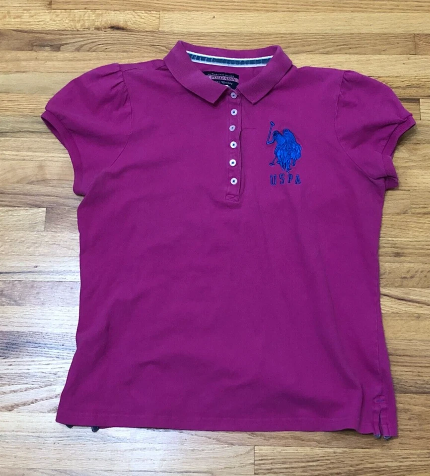 U.S. Polo Assn. Camisa Polo Para Mujer XL Rosa Cuello Extendido Logo USPA Bordado Foto 1 de 4