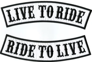 LIVE TO RIDE Rocker Patches 12" | ""Ride To Live"" | Bestickt aufbügeln | Groß - Bild 1 von 5