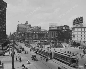 Detroit Michigan Busy Street Cars 1900s 8x10 Reprint Of Old Photo - Bild 1 von 1