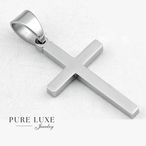 Men's Stainless Steel 52mm,CROSS Medium Pendant High Polish BOX,Discount - Picture 1 of 2