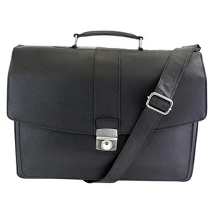 NEUF Londinium by The British Belt Co mallette homme en cuir sac messager noir - Photo 1 sur 6