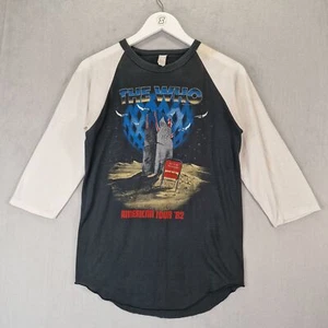 Vintage The Who T-Shirt Mens Medium Black White American Tour 1982 Single Stitch - Afbeelding 1 van 18