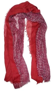 Collection 18 Scarf Metallic Multi Colors Shawl Wrap Raspberry Pink Multi Weave - Picture 1 of 1