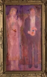 Vintage Oil Painting THE WEDDING DAY 1970's JAMES LAWRENCE ISHERWOOD Interest