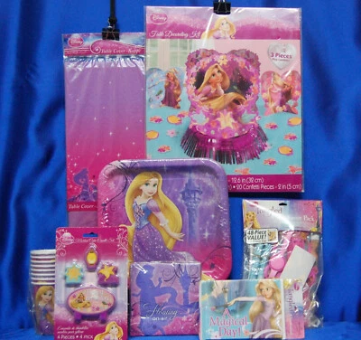 Juego de fiesta enredada # 9 centro de mesa Rapunzel platos de mantel paquete de favoritos de velas  Foto 1 de 4