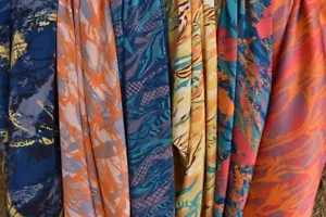 Prints By Jessica Collection - 100% Pure Mulberry Silk fabric Crepe de Chine - Picture 1 of 20