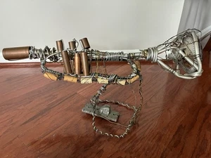Industrial Steampunk Metal Art Trumpet Sculpture - Picture 1 of 7