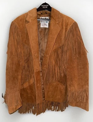 Chaqueta de Colección Pioneer Wear Cuero Gamuza Para Hombre Flecos Occidentales Talla 42L Marrón   Foto 1 de 4