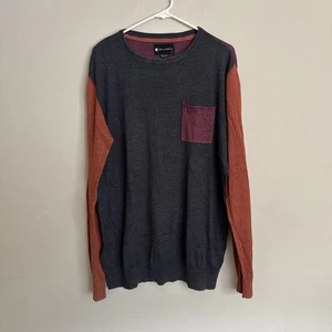Billabong Crewneck Pullover Two Tone Sweater Front Pockets Mens Size Large - Picture 1 of 10