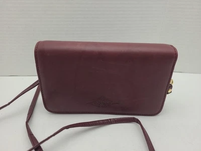Buxton Burgandy Clutch Crossbody Bag Organizer Leather New - Image 1 of 4