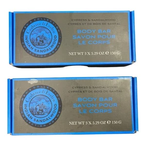 2x Crabtree & Evelyn Herren INDISCHES SANDELHOLZ und ZYPRESSE 3 Body Bar Badeseifen - Bild 1 von 8