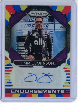 2020 Panini Prizm Jimmie Johnson /24 Endorsements Rainbow Prizm Auto #E-JJ - Image 1 of 2