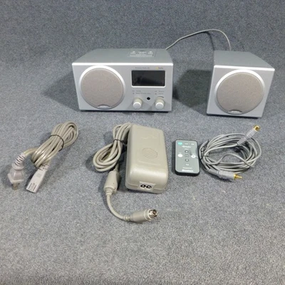 Boston Acoustics Receptor HD Radio Clock  Alarm Satellite Speaker Set Remote - Image 1 of 4