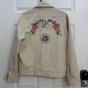 Giacca uomo vintage Creations by Jason Clarke anni 70 ricamata con bottoni colletto a punta M - Foto 1 di 14