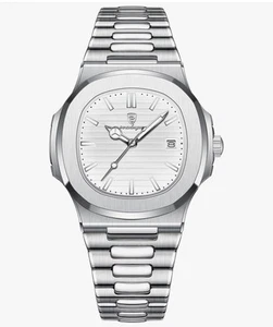 POEDAGAR Luxury Men's Watch Waterproof Stainless Steel Square Quartz Men Watch - Picture 1 of 2