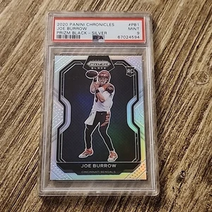 Joe Burrow 2020 Chronicles Prizm Black Silver Prizm Rookie RC PB-1 PSA 9 MINT - Picture 1 of 2