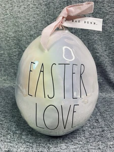 Rae Dunn Large Ceramic Egg “Easter Love” Iridescent Brand New - Picture 1 of 10