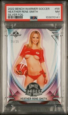 2022 Bench Warmer Soccer #58 Heather Rene Smith Silver Foil 25/25 Bookend PSA 7 - Image 1 of 3