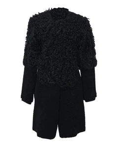 Marni Shearling Fur Coat In Wool Women Black Size 38 - Picture 1 of 4