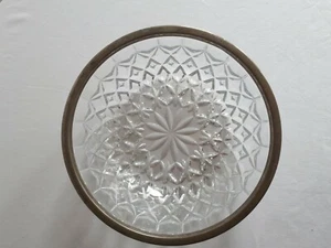 Vintage GLASS Salad Bowl Gently Used Silver Plated - Picture 1 of 7