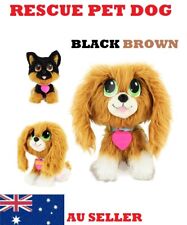Rescue Dog Plush Black Animal Stray Puppy Toy Stuffed Pets Gift Kids Grooming 