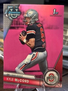 2023 Bowman Chrome University Pink Refractors #101 Kyle McCord - Picture 1 of 2