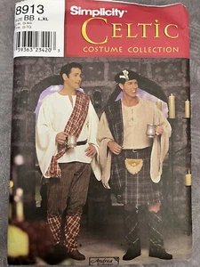 Simplicity 8913- Men’s Celtic Costume- Sz L-XL- Waist 36-44- New- Uncut - Picture 1 of 2