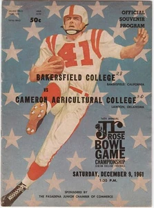 1961 JUNIOR ROSE BOWL FOOTBALL PROGRAM  BAKERSFIELD VS CAMERON AGRICULTURAL - Picture 1 of 1