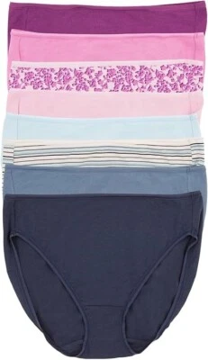 Women's Felina 8 Pack Cottan Modal Stretch High Waist Brief Underwear Pink Small - Image 1 of 4