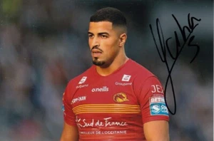 Fouad Yaha Firmado a Mano Catalanes Dragones 6x4 Foto Liga de Rugby Autógrafo 2 - Imagen 1 de 1