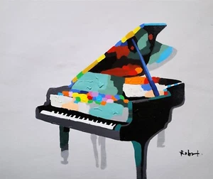Piano 20x24, 100% Hand painted on Giclee Canvas - Picture 1 of 5