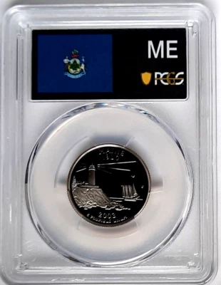 2003-S Clad Proof Maine State Quarter-PCGS PR 70 DCAM-State Flag - Image 1 of 4