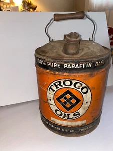 Vintage Troco 5 Gallon Oil Can TULSA REFINED OIL CO Tulsa Okla - Picture 1 of 12
