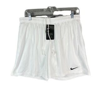 Nike Dry Dri Fit Football Soccer Shorts Womens XL White Elastic Waist Lined Logo