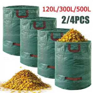 4x272/500L Heavy Duty Waterproof Large Garden Waste Bags Reusable Storage Sacks! - Picture 1 of 45